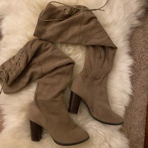 Suede over the knee high boots